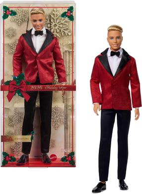 Lėlė vyras Mattel Barbie Signature Holiday 2026 JJX87, 30 cm, juoda sp.