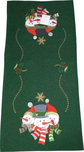 Ziemassvētku galda celiņš taisnstūrveida OS320-03, balta krās./zaļa krās., 60 x 120 cm