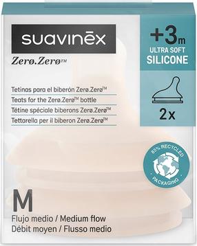 Čiulptukas buteliukui Suavinex Zero Zero, 3 mėn., rusva sp.