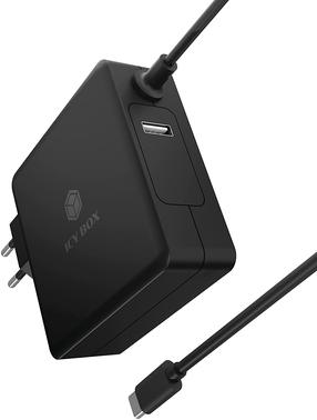 Telefoni laadija ICY Box IB-PS101-PD, USB-C male, must v., 90 W