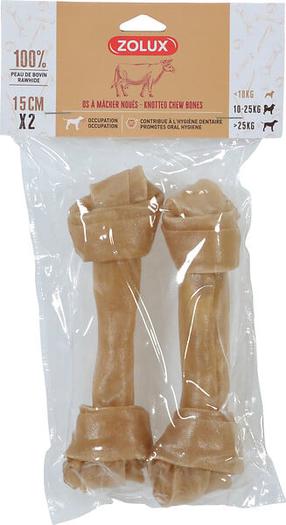 Skanėstas šunims Zolux Knotted Bone, karvės oda, 0.1 kg, 2 vnt.