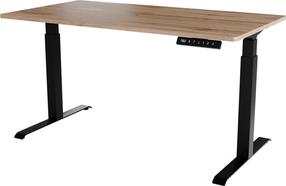 Kompiuterio stalas reguliuojamo aukščio Cama Meble Moon Long, 150 cm x 80 cm, 72 - 120 cm, juoda sp./wotan ąžuolo sp.