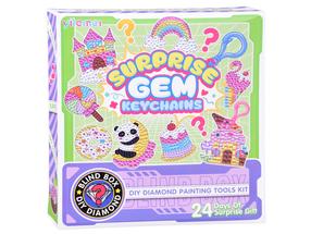 Kūrybinis deimantinės mozaikos rinkinys Surprise Gem Keychain, įvairių spalvų
