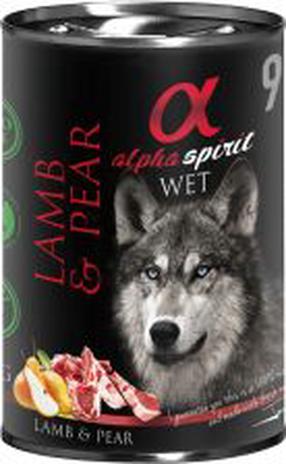 Märg koeratoit Alpha Spirit WET Lamb & Pear, lambaliha, 0.4 kg