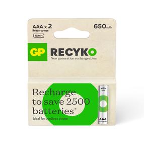 Įkraunamas elementas GP, AAA, 650 mAh, 2 vnt.