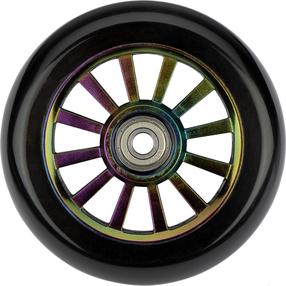 Priedas paspirtukams, ratukai Black Dragon Stunt Scooter Wheel Set Spoked Plastic Neo Chrome, juoda sp./įvairių spalvų, 2 vnt.