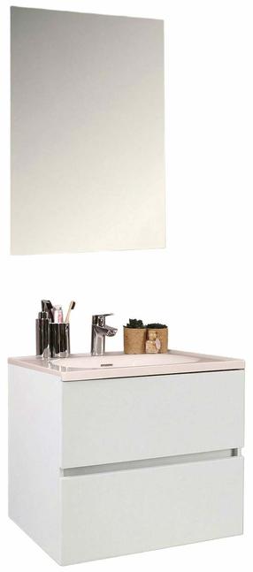 Peegliga vannitoariiulite komplekt Kalune Design Simple 60, valge v., 45 cm x 60 cm x 52.5 cm