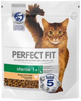 Sausas kačių maistas Perfect Fit Sterile 1+, vištiena, 0.75 kg