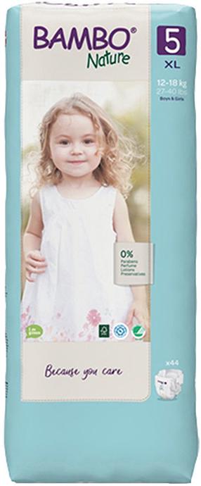 Подгузники Bambo Nature Classic, 5 размер, 18 кг, 44 шт.