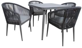 Lauko baldų komplektas Home4you Ecco 5 Piece Set, pilka sp., 4 vietų