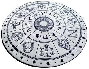 Ковер комнатные Conceptum Hypnose Horoscope Beyaz, белый цв./черный цв., 200 см x 200 см