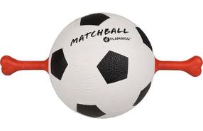 Žaislas šuniui, kamuoliukas Flamingo Matchball Football 5345890, Ø 19 cm, balta sp./juoda sp./raudona sp.