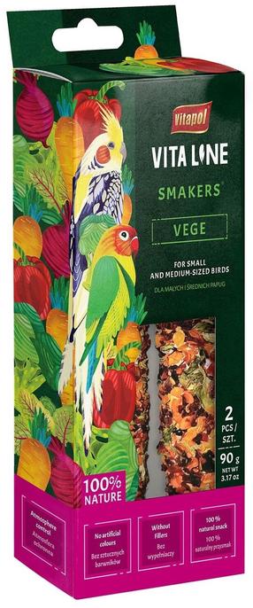 Палочки Vitapol Vitaline Vege, для мелких попугаев x 10
