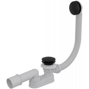 Sifons vannu Besco Slim Siphon with Overflow, click clack funkcija, balta krās./hroma krās.