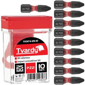 Atsuktuvų antgalių komplektas Tvardy T00174-25-10, PZ2, 25 mm