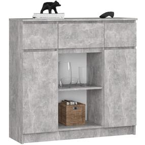 Комод Akord Furniture Factory K100, серый цв., 98 см x 35 см x 101 см