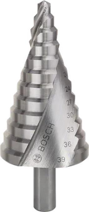 Pakopinis grąžtas Bosch, metalas/nerūdijantysis plienas/plastikas, hss, tiesus, 6-39 mm x 9.3 cm
