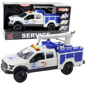  Игрушечный автомобиль с краном Lean Toys Service, синий цв./белый цв.