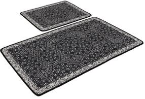 Vannasistabas paklājiņu komplekts Foutastic Paisley 359CHL4367, melna krās., 100 cm x 60 cm