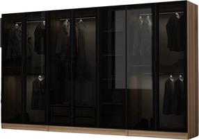 Riidekapp Kalune Design Kale 7652, pruun v./must v., 52 cm x 315 cm x 210 cm