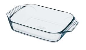 Stikla trauks Pyrex, caurspīdīga krās., 28 cm x 17 cm
