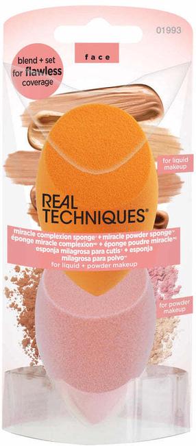 Косметическая губка Real Techniques Miracle Complexion Sponge & Miracle Powder Sponge Set, 2 шт., oранжевый цв.