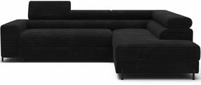 Kampinė sofa - lova Colesio, juoda sp., dešininė, 200 x 274 cm x 93 cm
