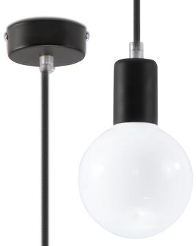 Šviestuvas kabinamas Sollux Edison 1 10516435, E27, 1 x 60 W, juoda sp. / balta sp.