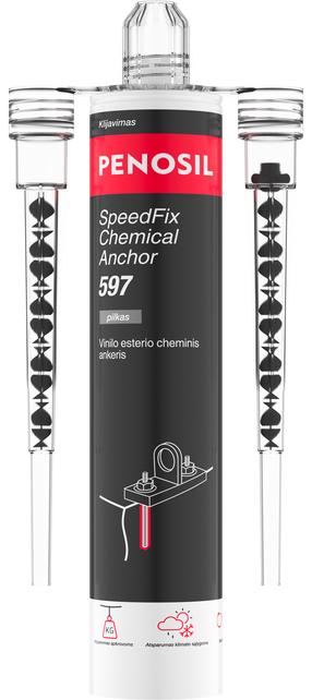 Cheminis ankeris dviejų komponentų Penosil SpeedFix Chemical Anchor 597, 0.3 l, pilka sp.