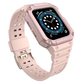 Siksniņa Hurtel, Protect Strap Band With Case Apple Watch 41/40/38mm, rozā krās.