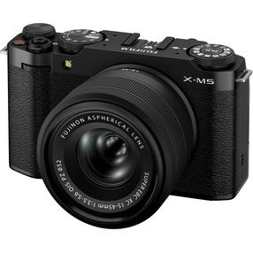 Digitālā fotokamera Fujifilm X-M5, melna krās.
