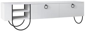 TV staliukas Kalune Design Norfolk, balta sp., 150 cm x 36 cm x 44 cm