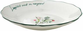 Supi taldrik supi Mondex Mollie, 22.5 cm x 22.5 cm x 4 cm, valge v./roheline v.
