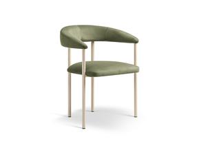 Kėdžių rinkinys Cosmopolitan Design Lea Velvet, matinė, kreminė sp./žalia sp., 53.5 cm x 56.5 cm x 74 cm, 2 vnt.