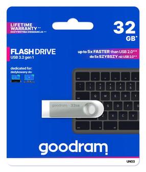 USB mälupulk Goodram Uno3 UNO3-0320S0R11, hõbe v., 32 GB