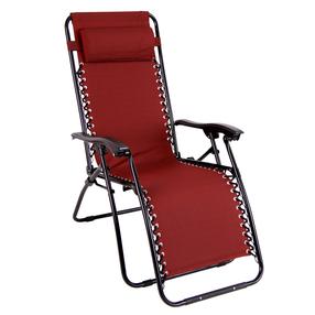 Āra zvilnis Patio Relax 48068, melna krās./sarkana krās., 175 cm x 44 cm x 48 - 66.5 cm