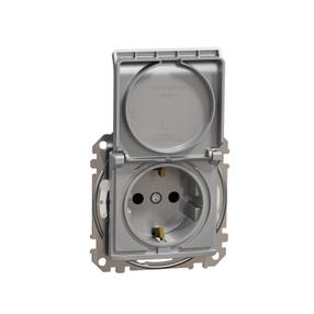 Pistikupesa Schneider Electric Sedna Design SDD213024, maandusega, alumiinium v.