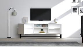 TV galds Kalune Design Tugi, balta krās./melna krās., 150 cm x 40 cm x 50 cm