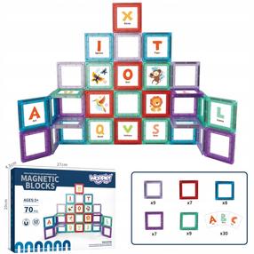 Магнитный конструктор Woopie Learning Letters, 70 шт., многоцветный