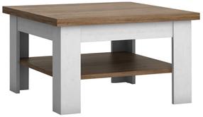 Kavos staliukas Gala Meble Provence ST, balta sp./pušies sp, 70 cm x 70 cm x 53 cm