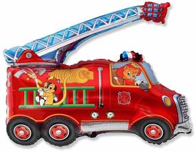 Fooliumist õhupall erikujuga Flexmetal Fire Truck, punane v.