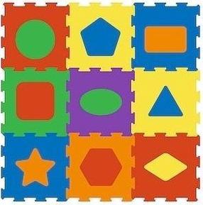 Коврик для малышей - пазл Smily Play Foam Mat Shapes, 33 см x 33 см, 9 шт, многоцветный