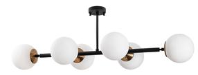 Lampa griesti Opviq Fazli 10486 942FLG1208, E14, 6 x 40 W, balta krās. / melna krās.