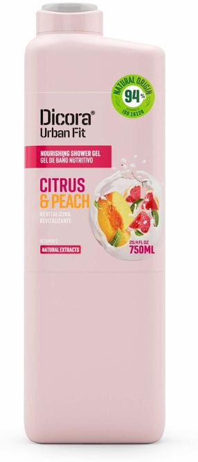 Ķermeņa mazgāšanās želeja Dicora Vitamin C Citrus & Peach, 750 ml