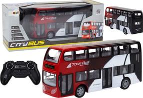 Rc autobuss Lean Toys City Tour, balta krās./melna krās./sarkana krās.