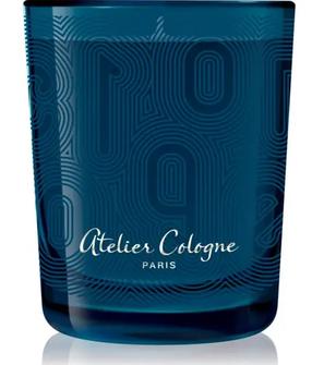 Svece, aromātiskā Atelier Cologne Figuier andalou, 40 h, 180 g, zila krās.