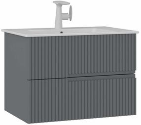 Шкафчик для ванной с раковиной Kalune Design Moonlight, матовый серый цв., 51 см x 71 см x 51 см