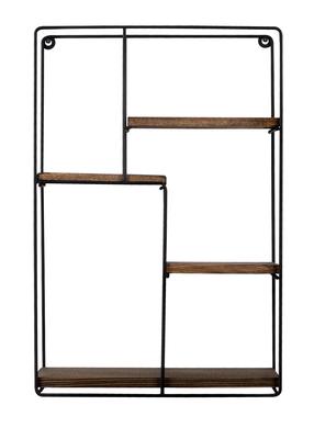 Sieninė lentyna Kalune Design Lotus 491CRT1106, juoda sp./riešuto sp., 60 cm x 40 cm x 15 cm