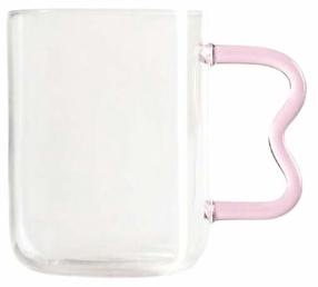 Puodelis Homla Zigra 243658, rožinė sp./skaidri sp., 0.4 l