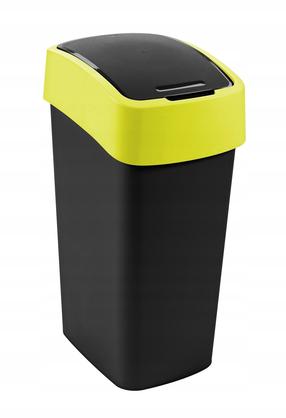 Šiukšliadėžė Keter Flip, juoda sp./geltona sp., 45 l, 46 cm x 29.4 cm